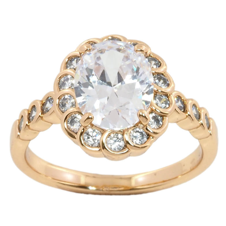 Каблучка Xuping Позолота 18K Фіаніт в обрамленні цирконію фото №1