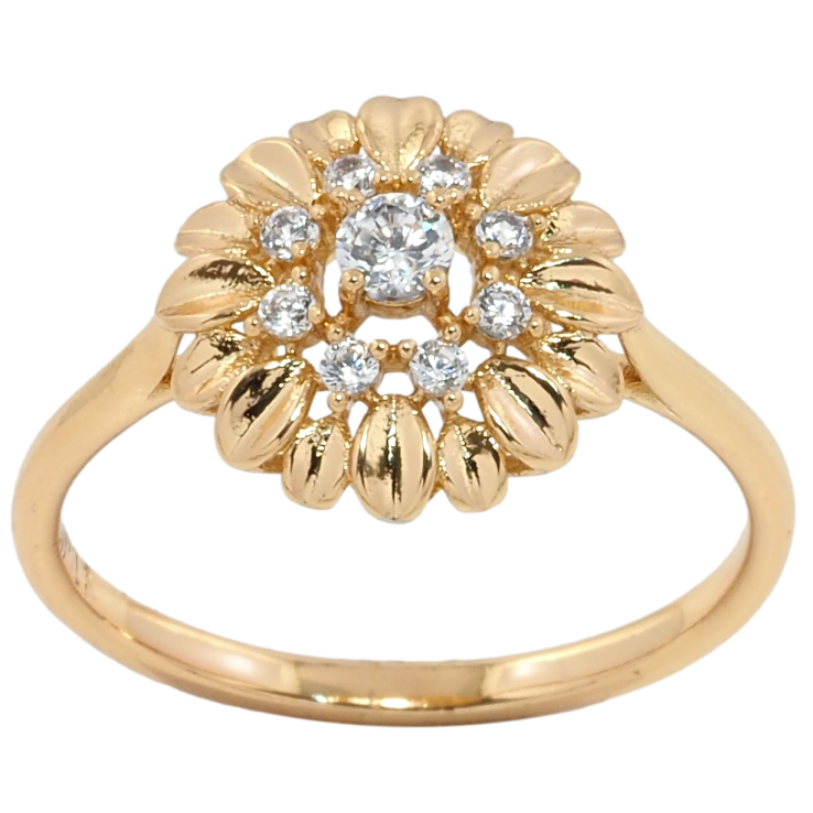 Каблучка Xuping Позолота 18K Квітка з цирконієм фото №13