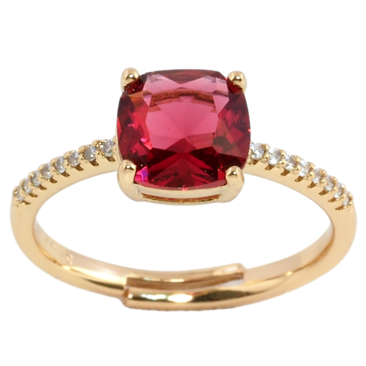 Кольцо Xuping Позолота 18K Красный фианит на дорожке циркония фото №1 Кольцо Xuping Позолота 18K Красный фианит на дорожке циркония фото №1