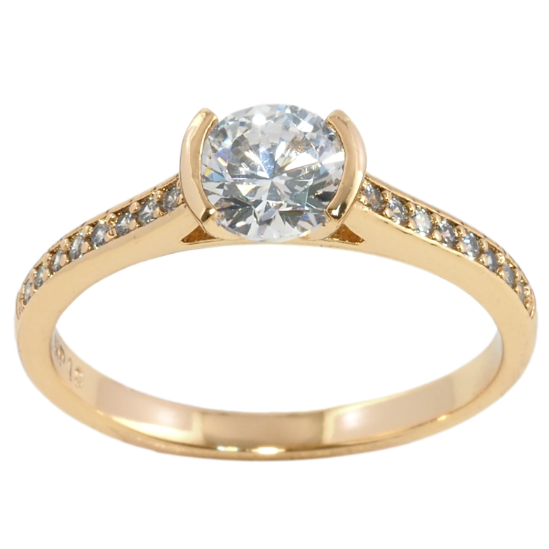 Кольцо Xuping Позолота 18K Фианит на дорожке циркония фото №1