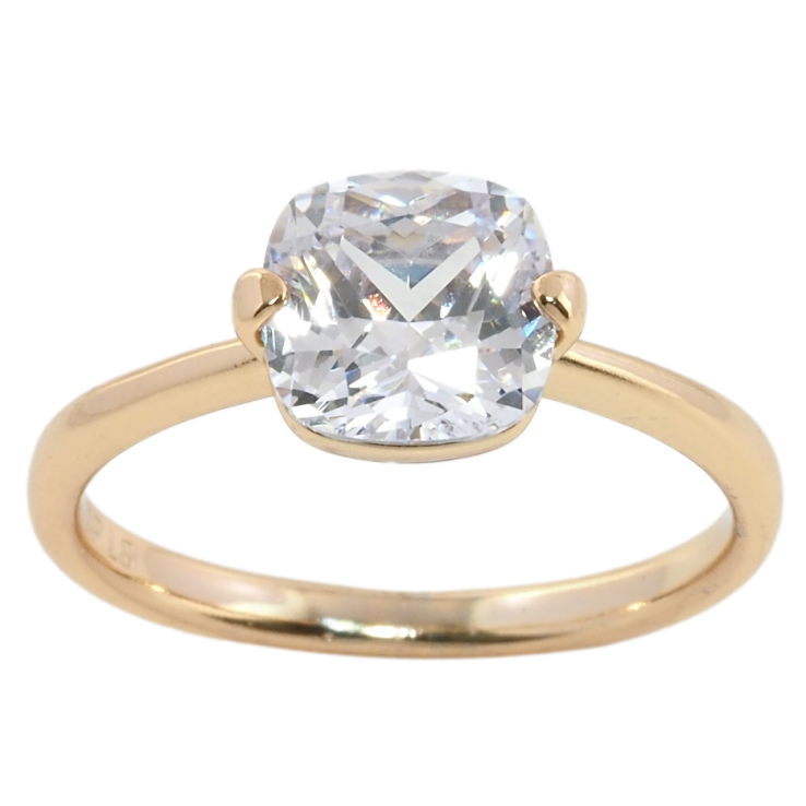 Каблучка Xuping Позолота 18K Фіаніт, 8х8мм фото №14 Каблучка Xuping Позолота 18K Фіаніт, 8х8мм фото №14