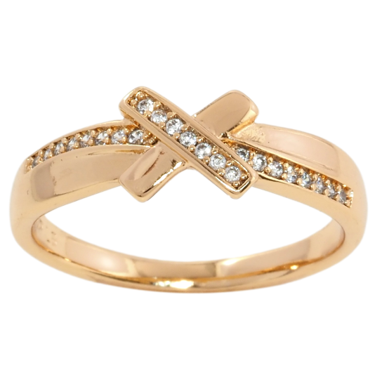 Кольцо Xuping Позолота 18K Крестик с цирконием фото №1 Кольцо Xuping Позолота 18K Крестик с цирконием фото №1