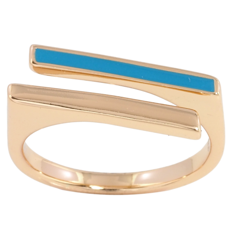 Каблучка Xuping Позолота 18K Візерунок з блакитною емаллю фото №1