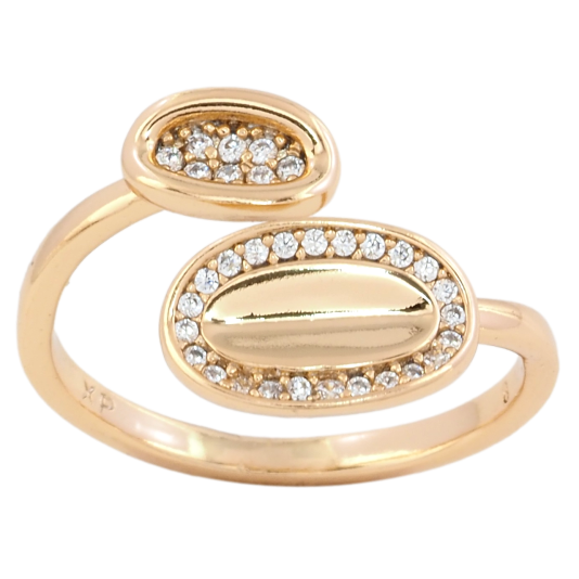 Кольцо Xuping Позолота 18K Овалы с цирконием фото №1 Кольцо Xuping Позолота 18K Овалы с цирконием фото №1