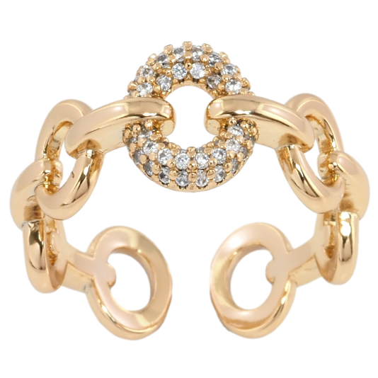 Кольцо Xuping Позолота 18K Браслетный узор с цирконием фото №1 Кольцо Xuping Позолота 18K Браслетный узор с цирконием фото №1