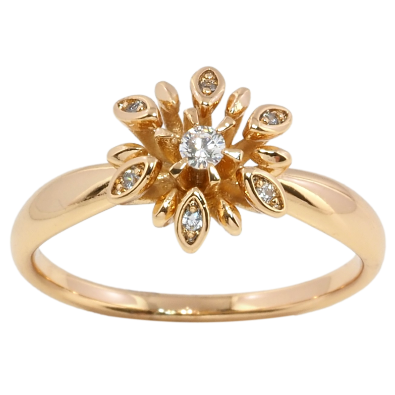 Кольцо Xuping Позолота 18K Цветок с цирконием фото №1
