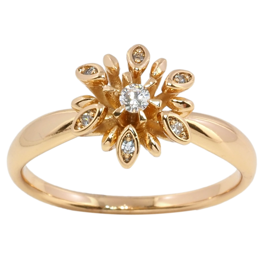 Каблучка Xuping Позолота 18K Квітка з цирконієм фото №1