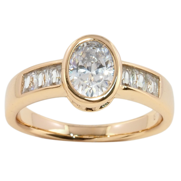 Каблучка Xuping Позолота 18K Фіаніт з доріжкою цирконію фото №8