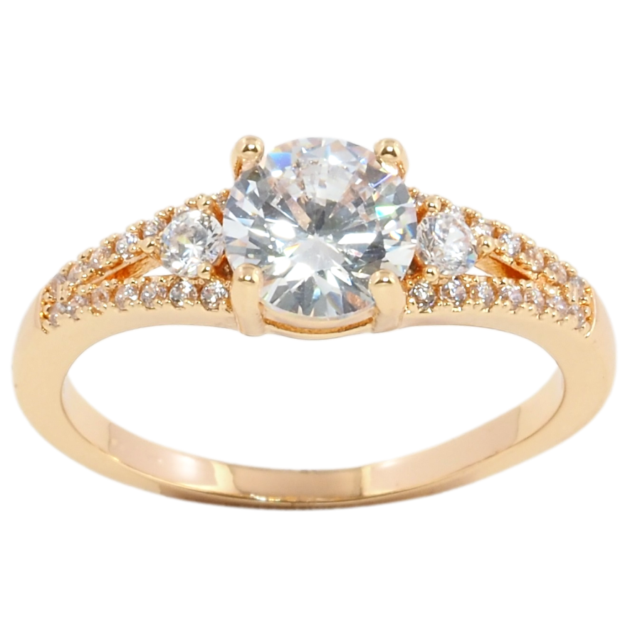 Кольцо Xuping Позолота 18K Фианит с инкрустацией цирконием фото №1