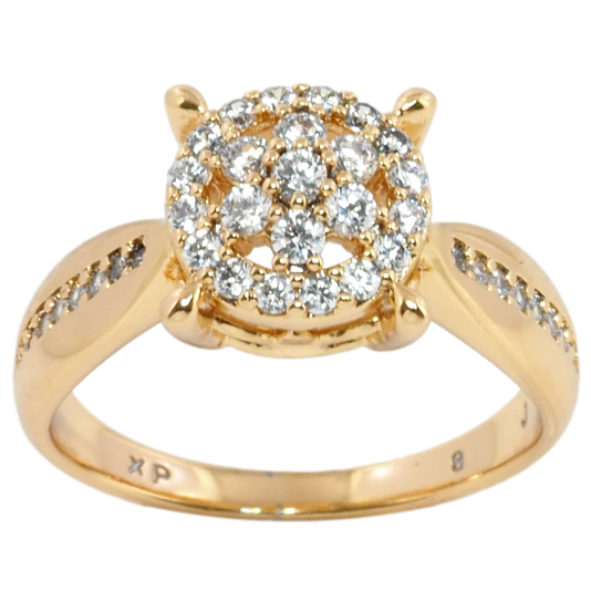 Кольцо Xuping Позолота 18K Инкрустация цирконием фото №1