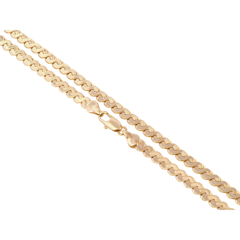 Ланцюжок Xuping Позолота 18K Плетіння Серпантин довжина 55см х 4.5мм фото №1