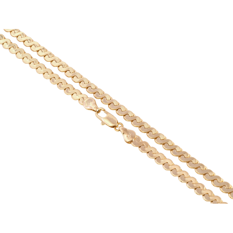 Цепочка Xuping Позолота 18K Плетение Серпантин длина 55см х 4.5мм фото №1