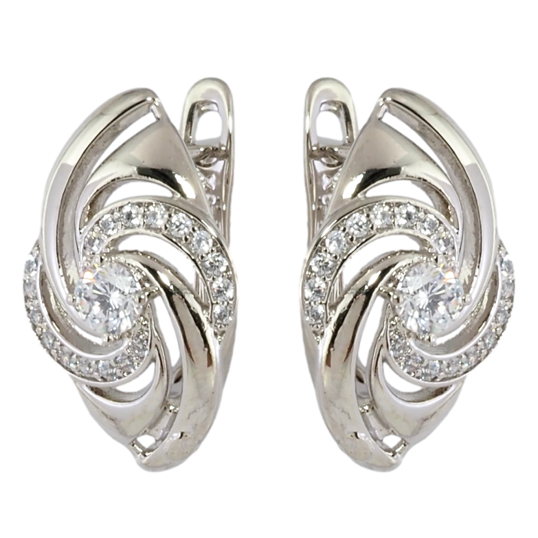 Сережки Xuping Родій англійський замок Візерунок із цирконієм фото №1