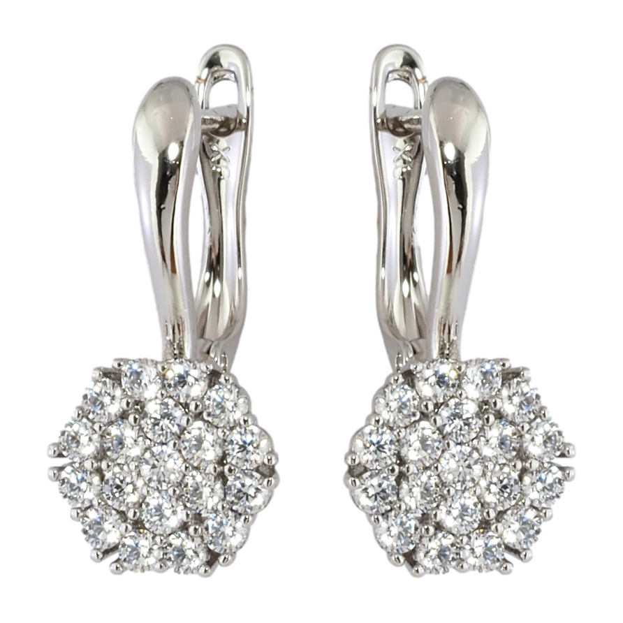 Серьги Xuping Родий английский замок Инкрустация цирконием фото №1 Серьги Xuping Родий английский замок Инкрустация цирконием фото №1