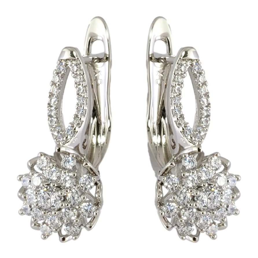 Сережки Xuping Родій англійський замок Квіточки з цирконієм фото №1