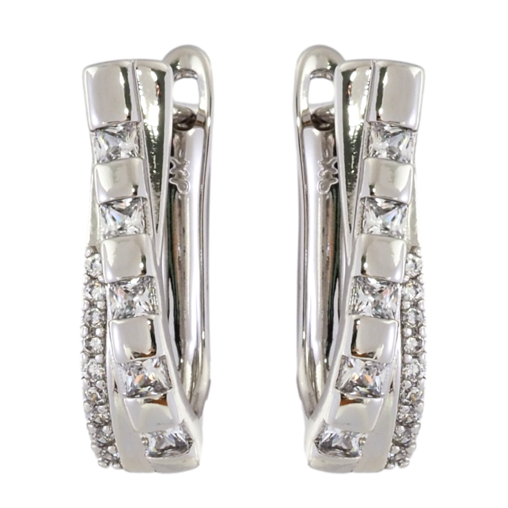 Серьги Xuping Родий английский замок Узор с цирконием фото №19 Серьги Xuping Родий английский замок Узор с цирконием фото №19