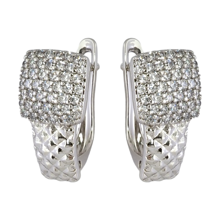 Серьги Xuping Родий английский замок Инкрустация цирконием фото №6 Серьги Xuping Родий английский замок Инкрустация цирконием фото №6