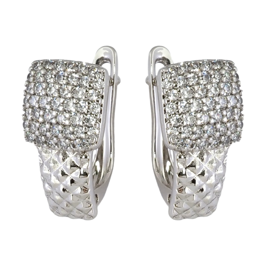 Серьги Xuping Родий английский замок Инкрустация цирконием фото №1 Серьги Xuping Родий английский замок Инкрустация цирконием фото №1