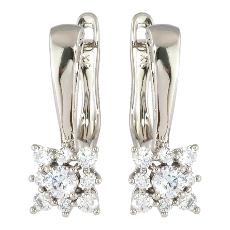 Сережки Xuping Родій англійський замок Кришталеві квіточки фото №20 Сережки Xuping Родій англійський замок Кришталеві квіточки фото №20