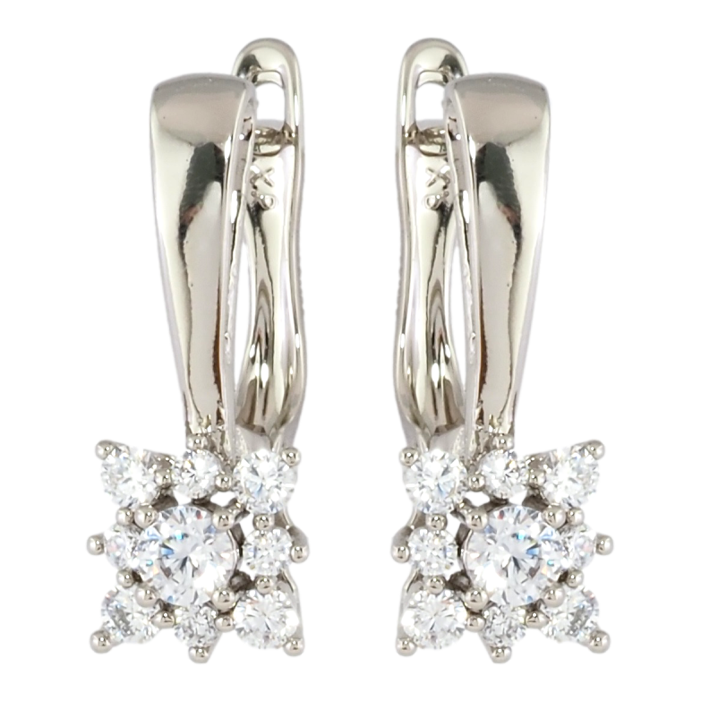 Сережки Xuping Родій англійський замок Кришталеві квіточки фото №1