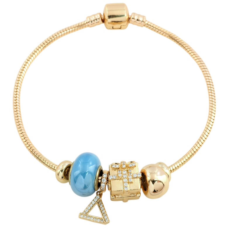 Браслет Xuping Позолота 18K В стиле Pandora Ювелирный шнур с бусинами длина 21см х 3мм фото №1 Браслет Xuping Позолота 18K В стиле Pandora Ювелирный шнур с бусинами длина 21см х 3мм фото №1