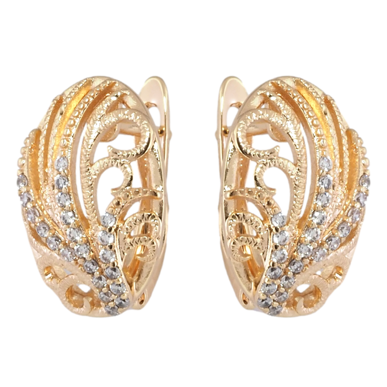 Сережки Xuping M&L Колір 18K англійський замок Декоративний візерунок із цирконієм фото №1