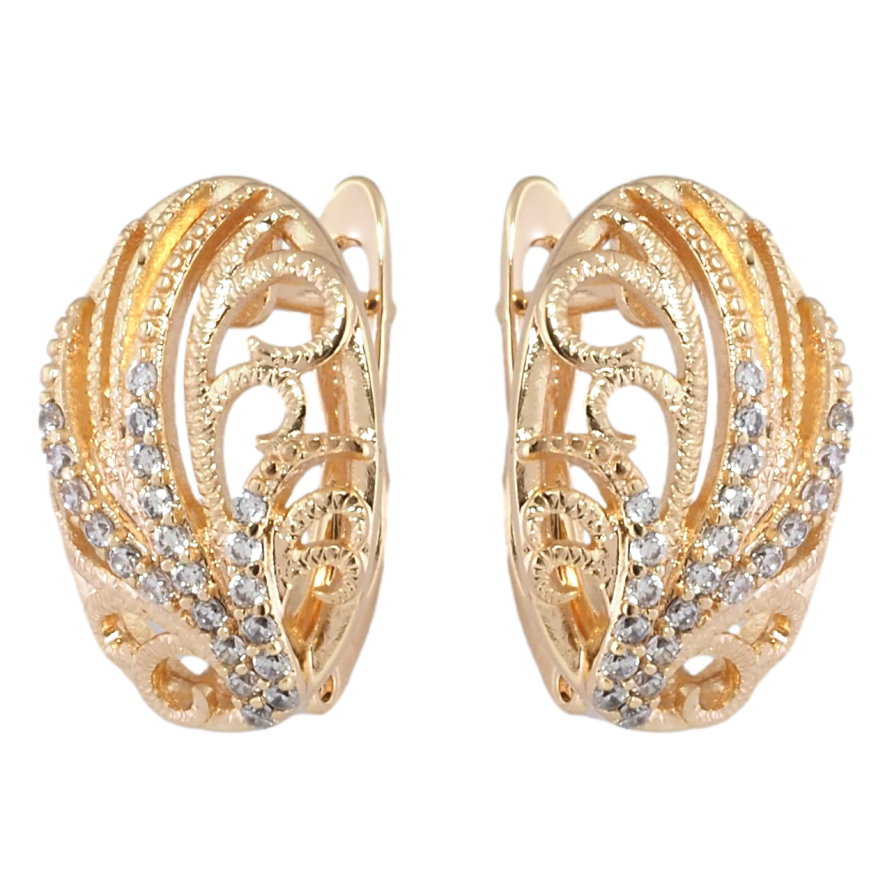 Сережки Xuping M&L Колір 18K англійський замок Декоративний візерунок із цирконієм фото №1 Сережки Xuping M&L Колір 18K англійський замок Декоративний візерунок із цирконієм фото №1