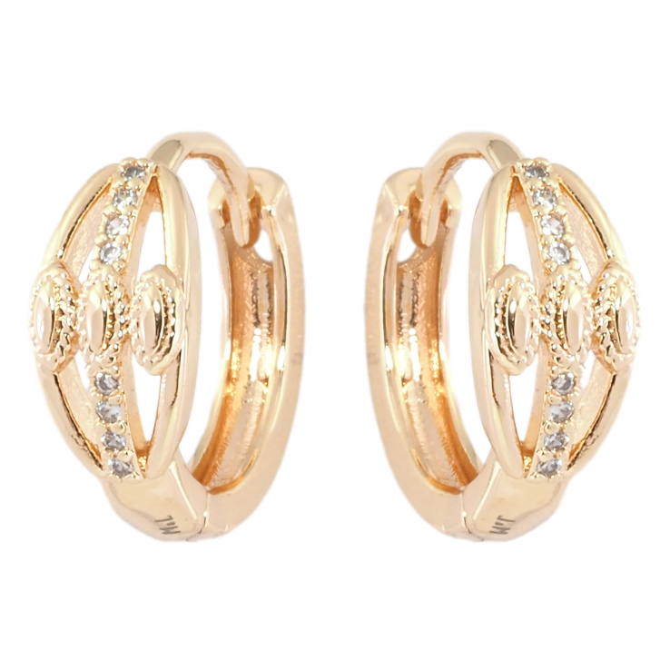 Серьги Xuping M&L Цвет 18K колечки Декоративный узор с цирконием фото №6