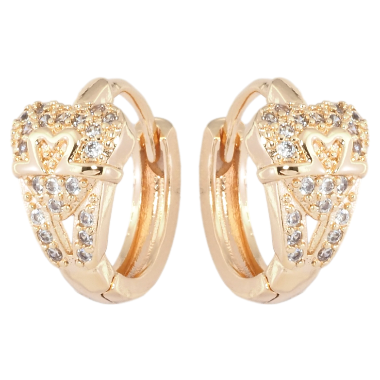 Сережки Xuping M&L Колір 18K колечка Сердечка з цирконієм фото №1