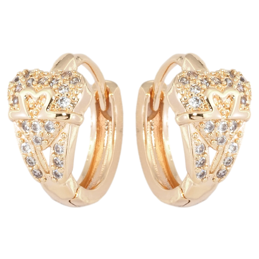 Сережки Xuping M&L Колір 18K колечка Сердечка з цирконієм фото №1