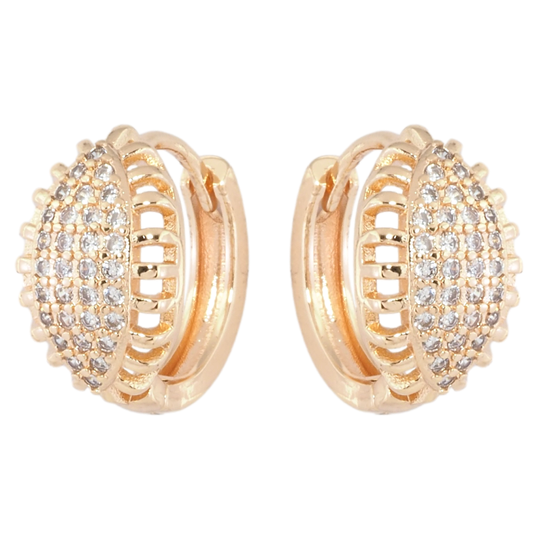 Сережки Xuping M&L Колір 18K колечка Візерунок з інкрустацією цирконієм фото №1