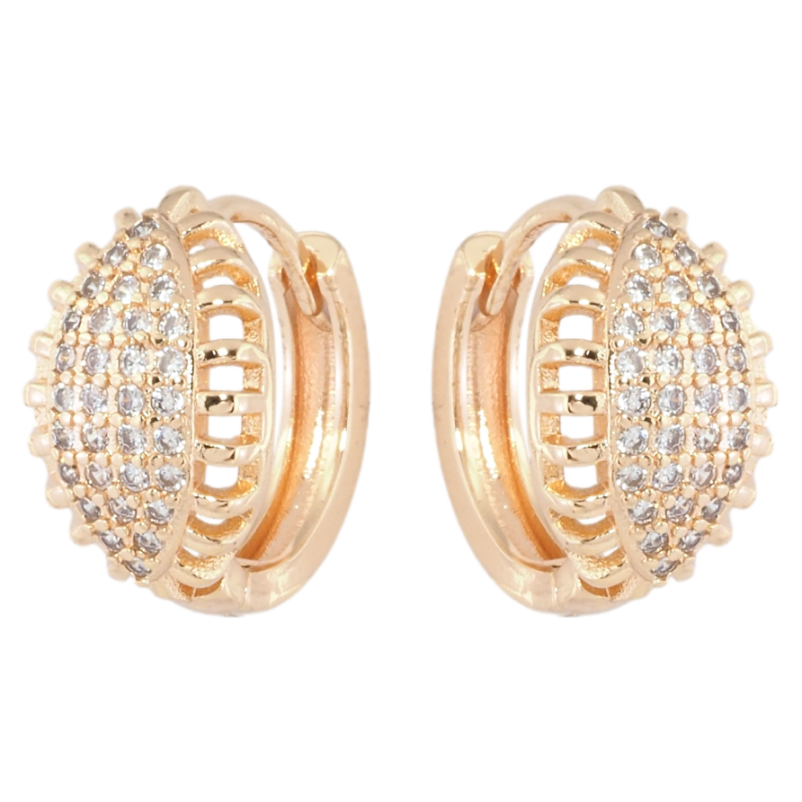 Сережки Xuping M&L Колір 18K колечка Візерунок з інкрустацією цирконієм фото №1