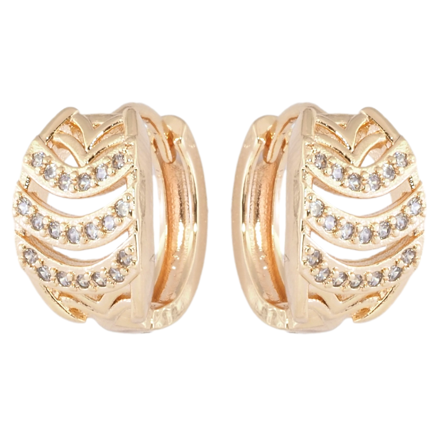 Сережки Xuping M&L Колір 18K колечка Декоративний візерунок з цирконієм фото №1