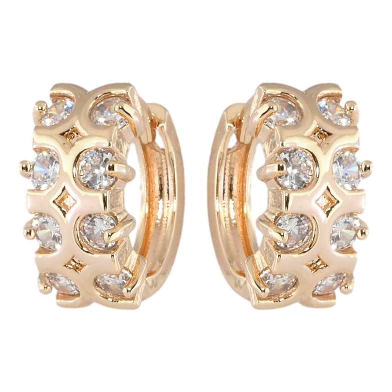 Сережки Xuping M&L Колір 18K колечка Декоративний візерунок з цирконієм фото №1
