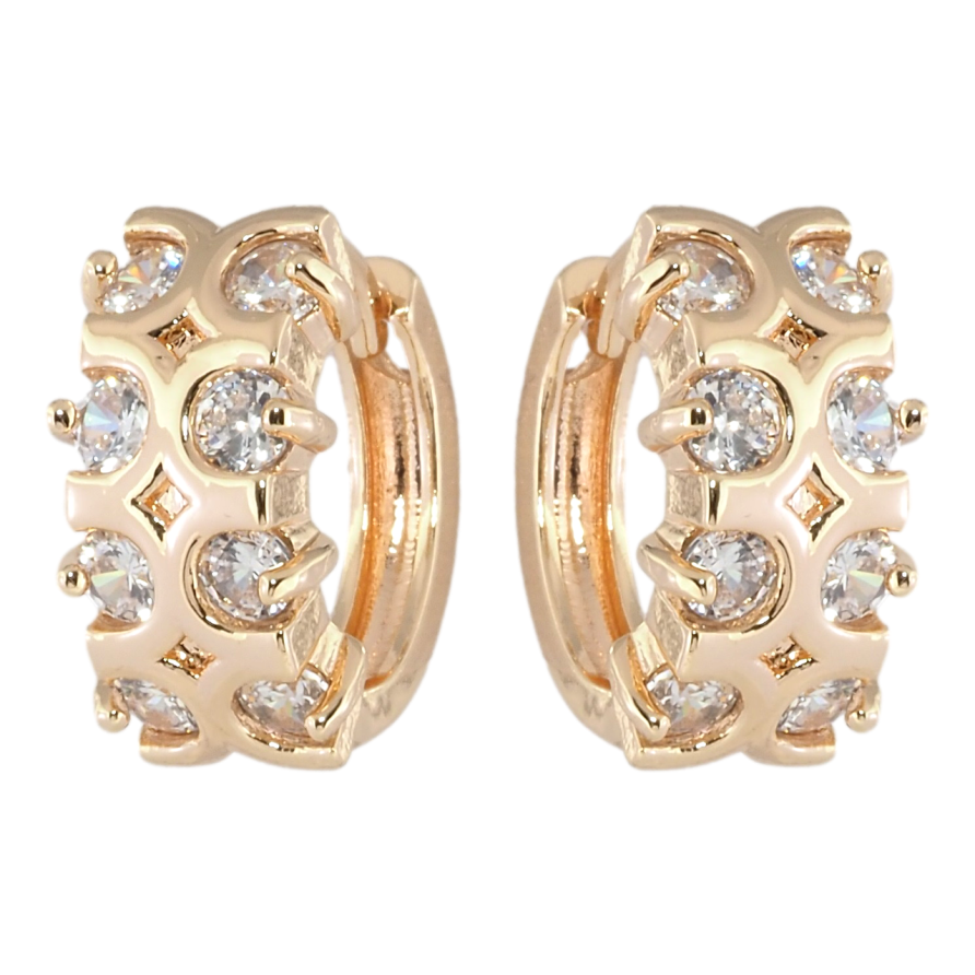 Сережки Xuping M&L Колір 18K колечка Декоративний візерунок з цирконієм фото №1