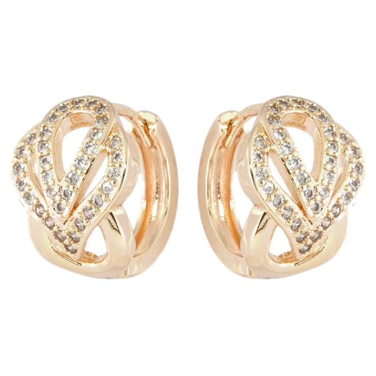 Серьги Xuping M&L Цвет 18K колечки Узор с цирконием фото №3