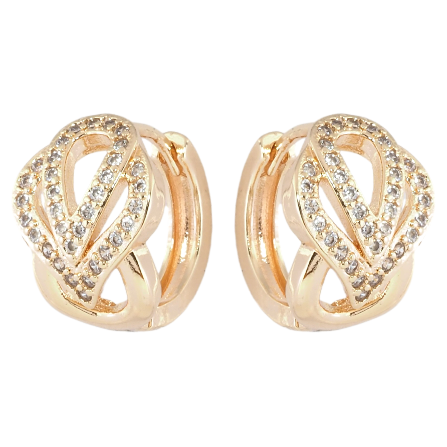 Сережки Xuping M&L Колір 18K колечка Візерунок з цирконієм фото №1