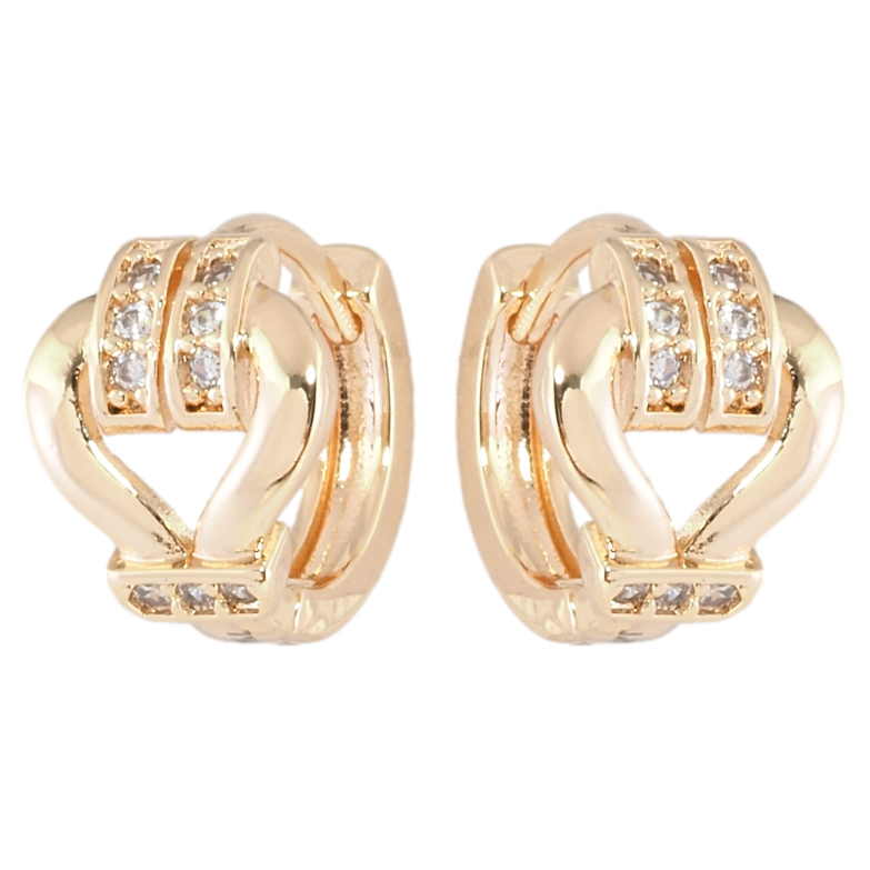 Сережки Xuping M&L Колір 18K колечка Візерунок з цирконієм фото №1