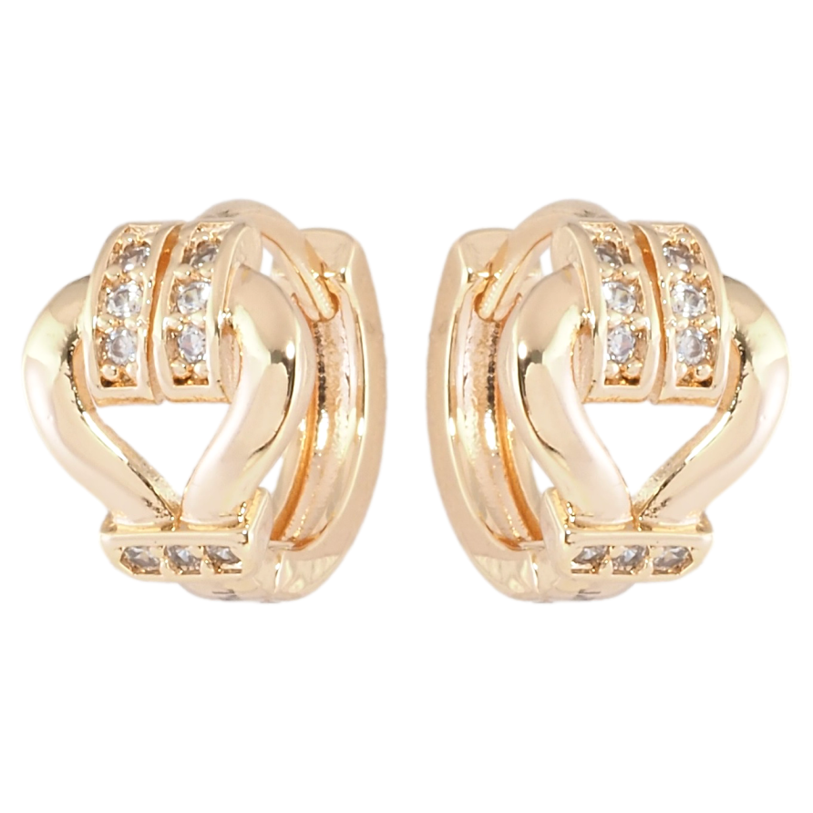 Сережки Xuping M&L Колір 18K колечка Візерунок з цирконієм фото №1