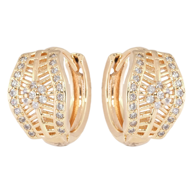 Серьги Xuping M&L Цвет 18K колечки Резной узор с цирконием фото №12