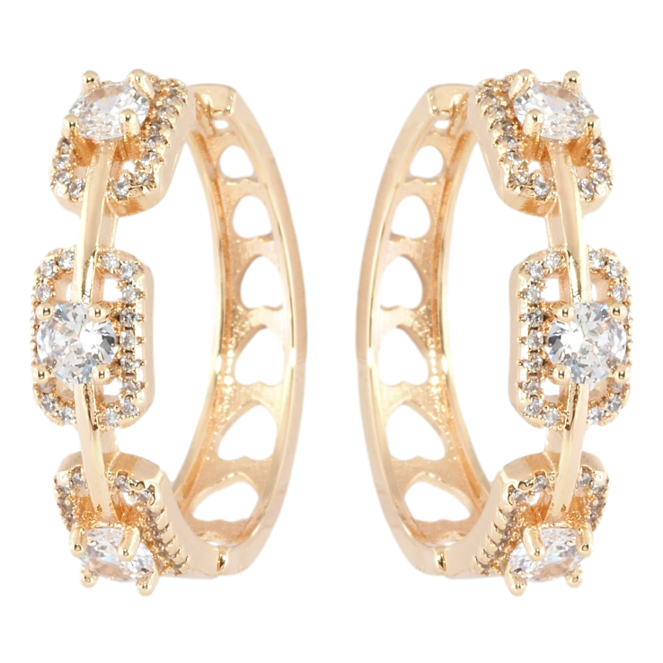 Серьги Xuping M&L Цвет 18K колечки Инкрустация цирконием фото №17