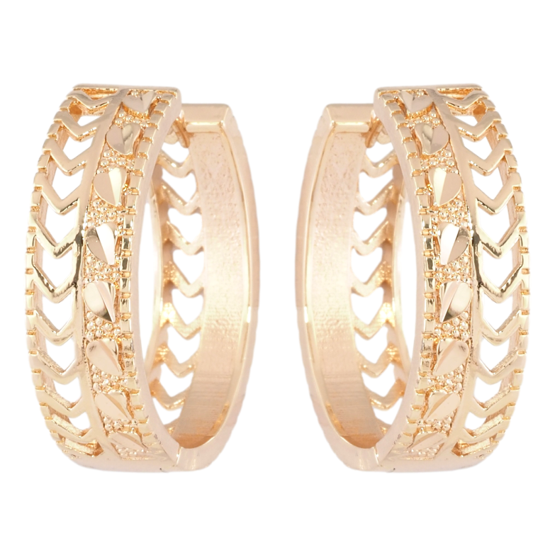 Сережки Xuping M&L Колір 18K колечка Декоративний різьблений орнамент фото №3