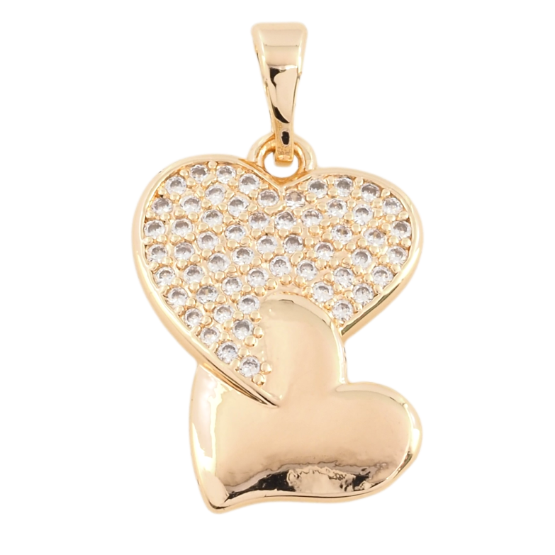 Кулон Xuping M&L Цвет 18К Сердечки с цирконием для цепочки до 5мм фото №1