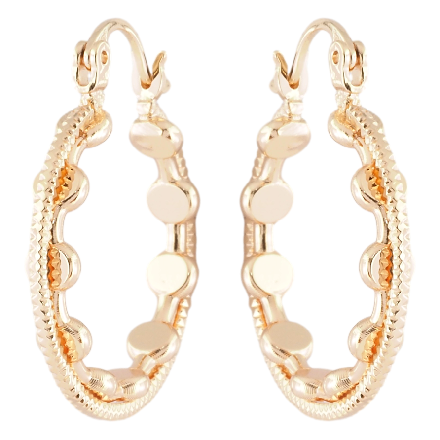 Серьги Xuping M&L Цвет 18K замок-булавка Декоративные кольца ø 2.4см фото №1