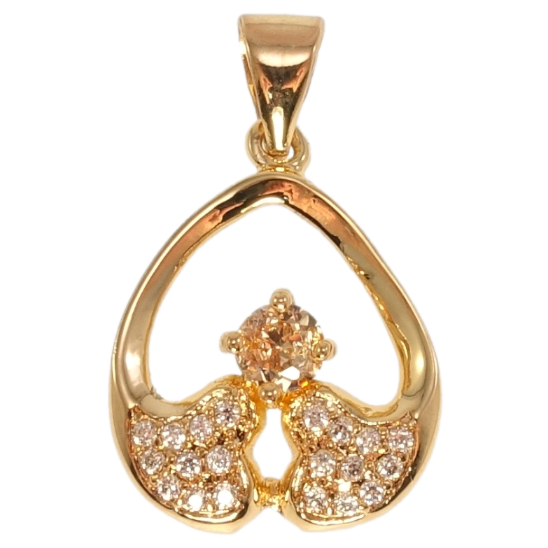 Кулон Fallon Позолота 18K Перевернутое сердечко с цирконием фото №1