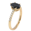 Каблучка Xuping Позолота 18K Чорний фіаніт на доріжці цирконію фото №2