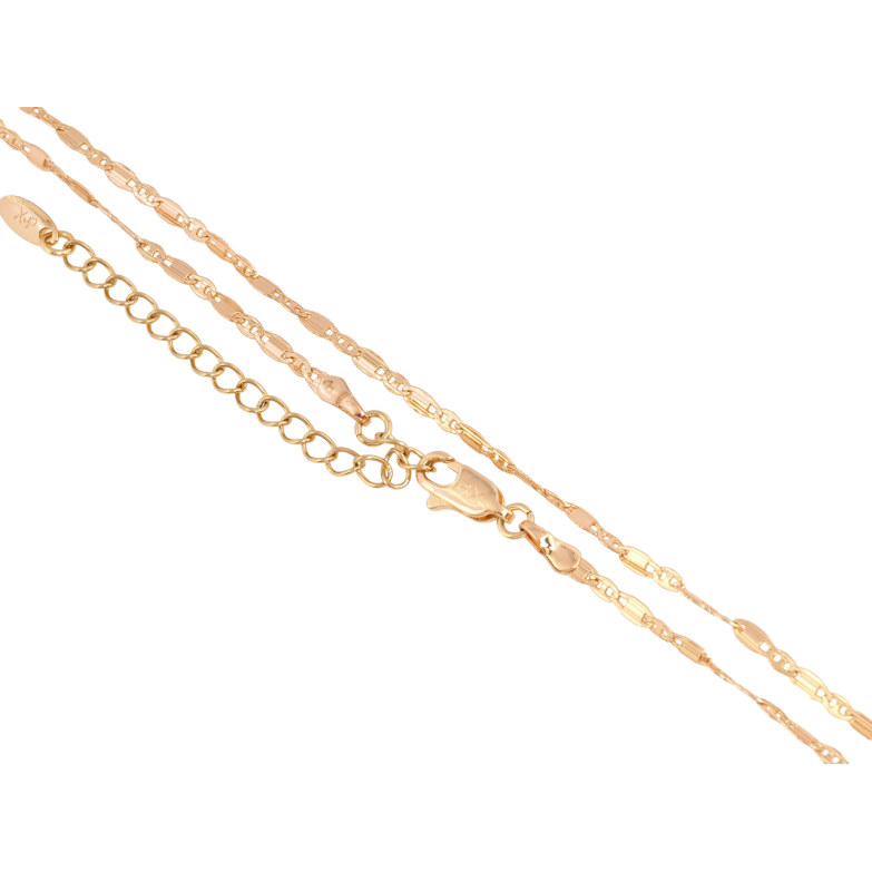 Ланцюжок Xuping Позолота 18K Плетіння Морський ланцюг перекручений довжина з доп.ланцюжком 44-49см х 2мм фото №2