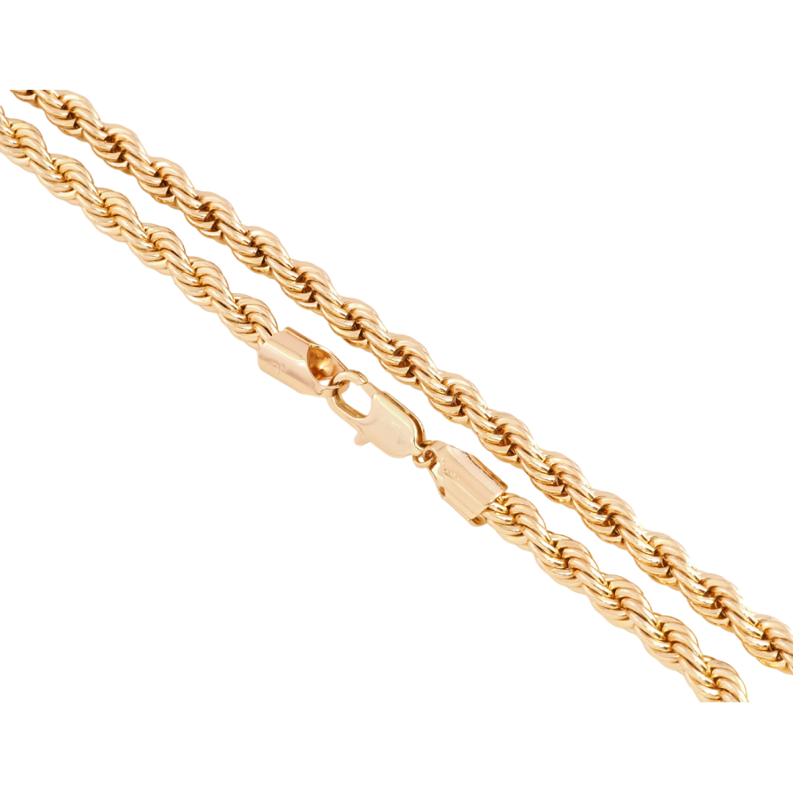 Ланцюжок Xuping Позолота 18K Плетіння Мотузка довжина 50см х 6мм фото №1