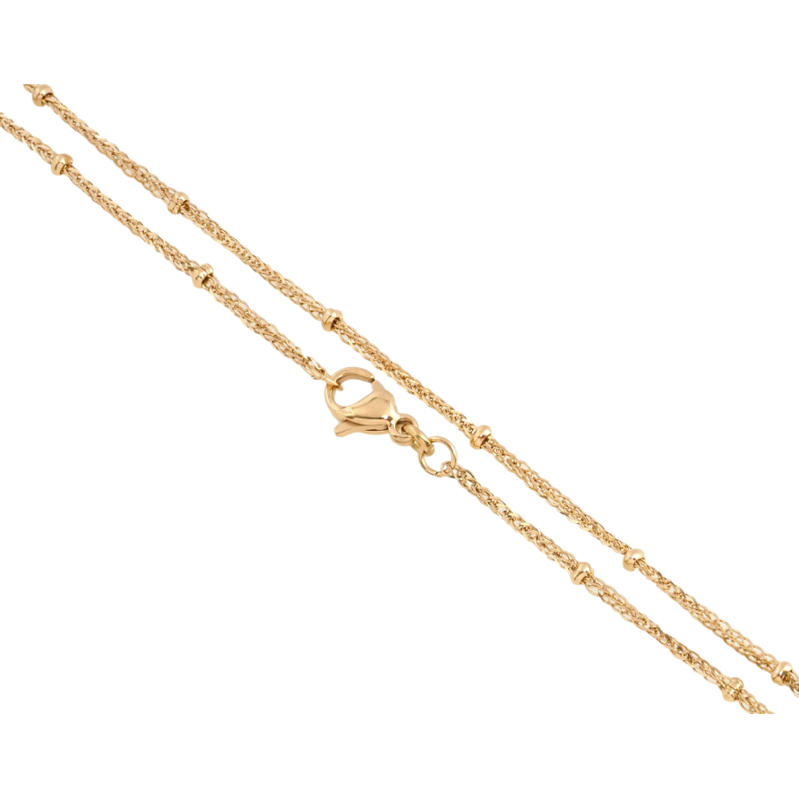 Цепочка Xuping ТТМ Stainless Steel цвет 18K Плетение Колос с бусинами длина 45см х 1мм фото №1