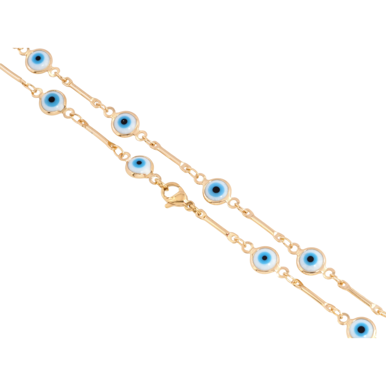 Цепочка Xuping Позолота 18K Вставка Оберег Глаз Фатимы длина 46см х 1.5мм фото №1